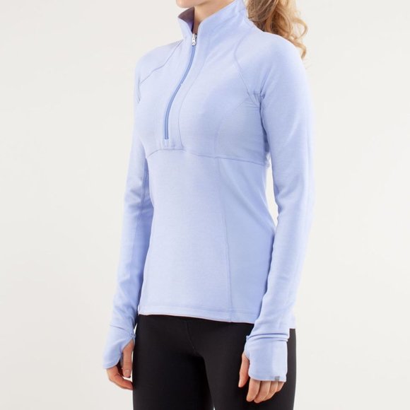 Lululemon Run Switch Back 1/2 Zip Long Sleeve Lavender Dusk Heathered 8 #W3278S - Picture 12 of 15